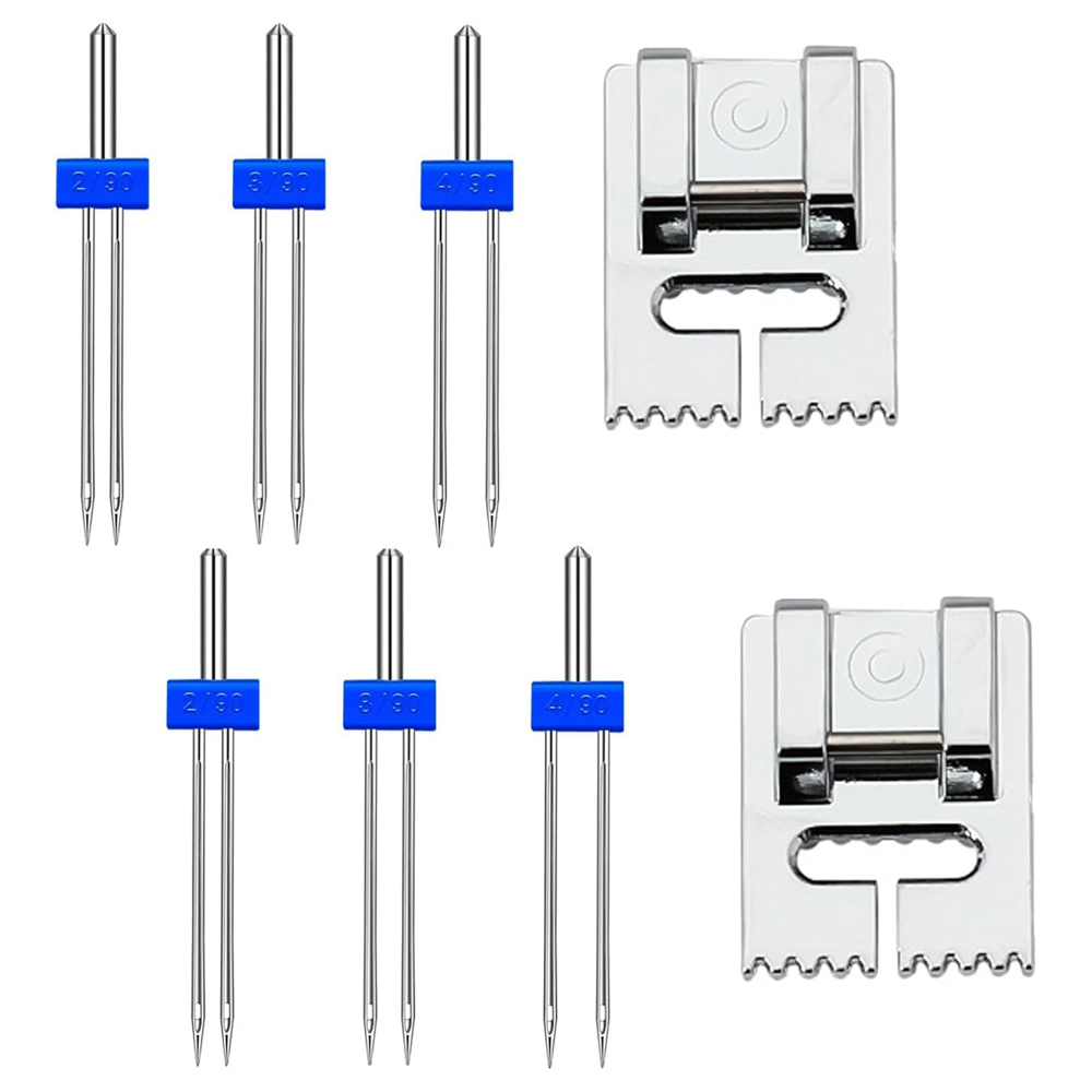 Twin Needle Stretch - 6PCS TWIN เข็มเข็มคู่ 9 Groove Pintuck