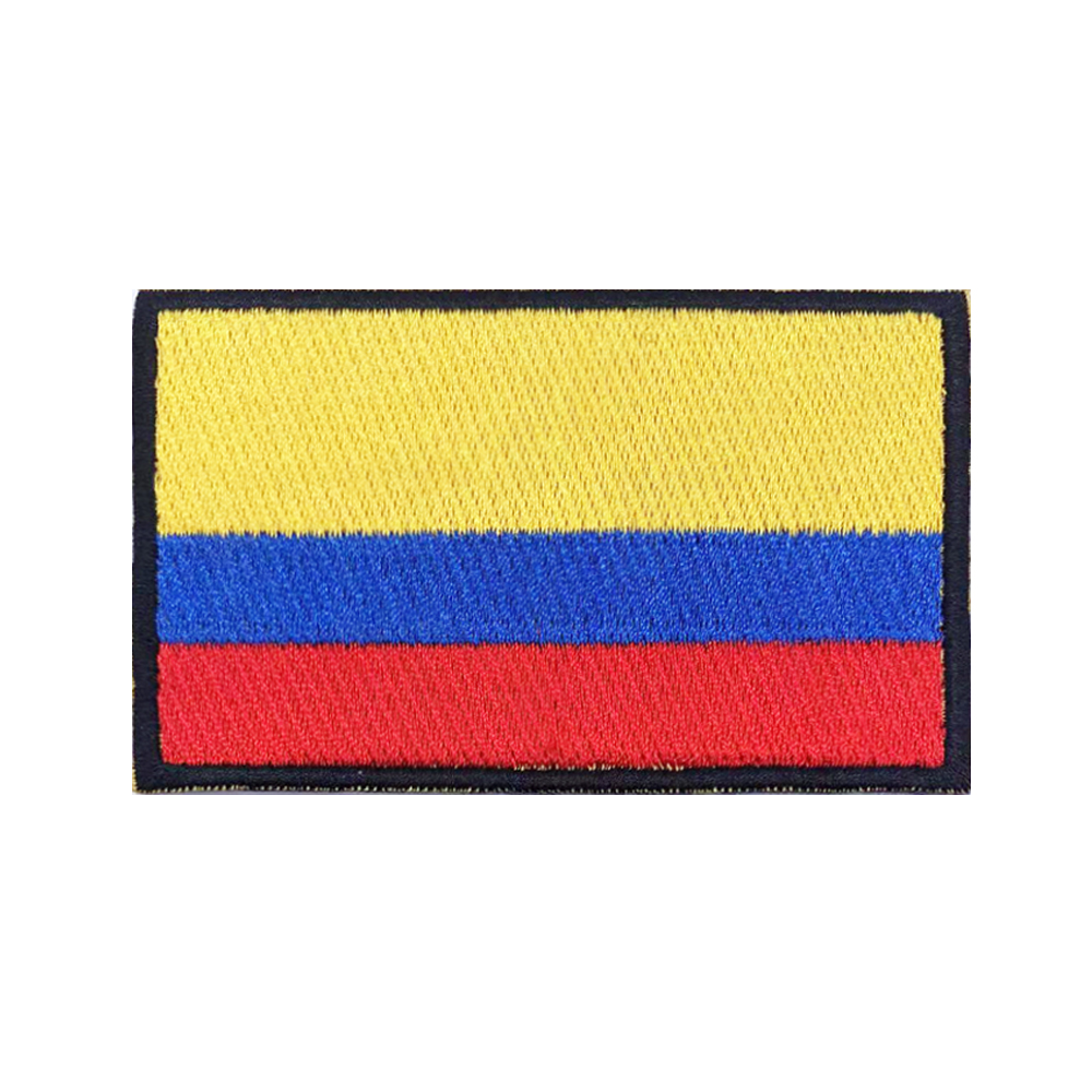 Velcro Sew On - แถบผ้าคาดแขนแบบมีตะขอและห่วงแผ่นแปะติดเสื้อบนธงแบบโคลอมเบียลายทหาร