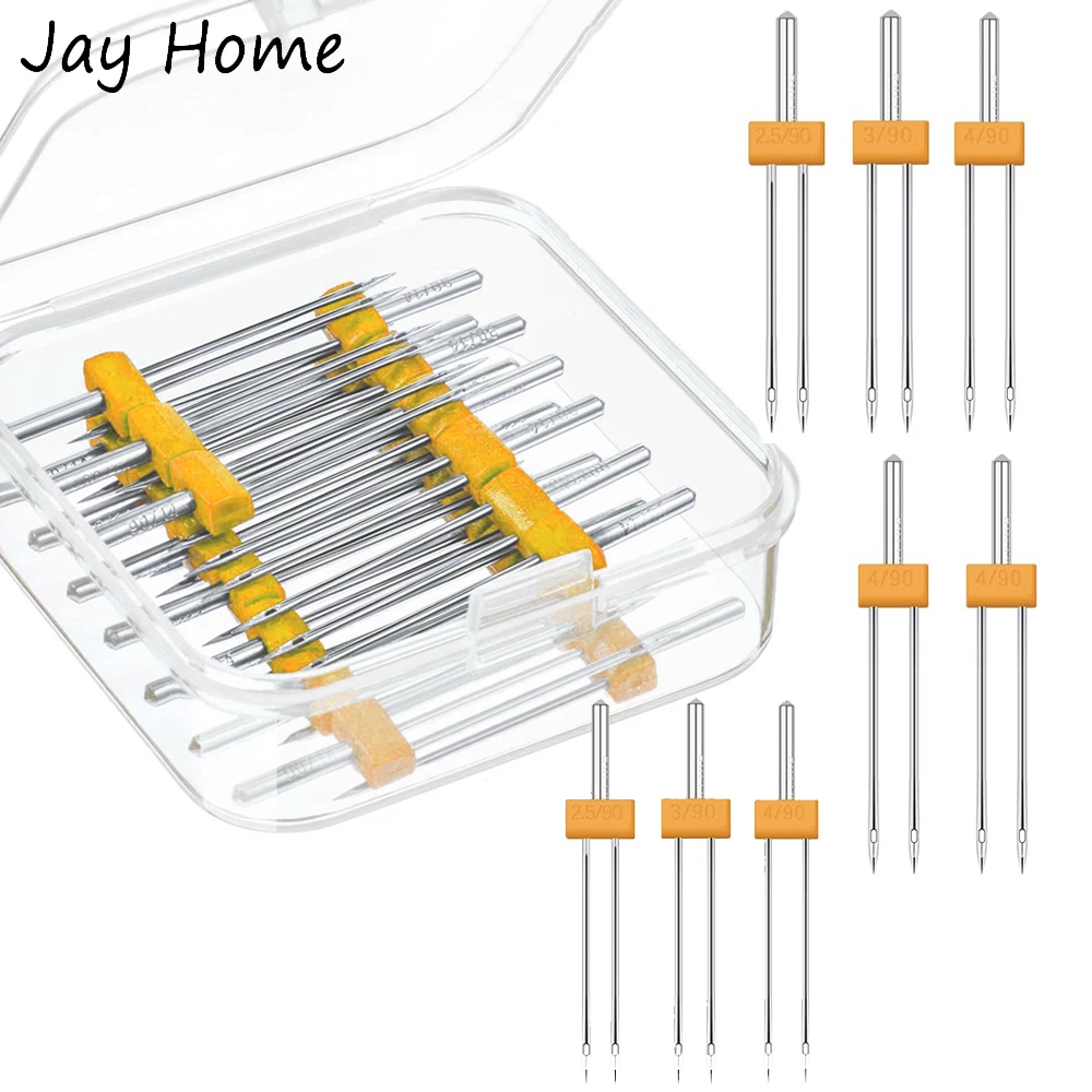 Twin Needle Stretch - 4-10PCS จักรเย็บผ้า Twin เข็มคู่ยืดเข็ม3/75 3/80 3/90เข็มเย็บผ้าในครัวเรือนจักรเย็บผ้า