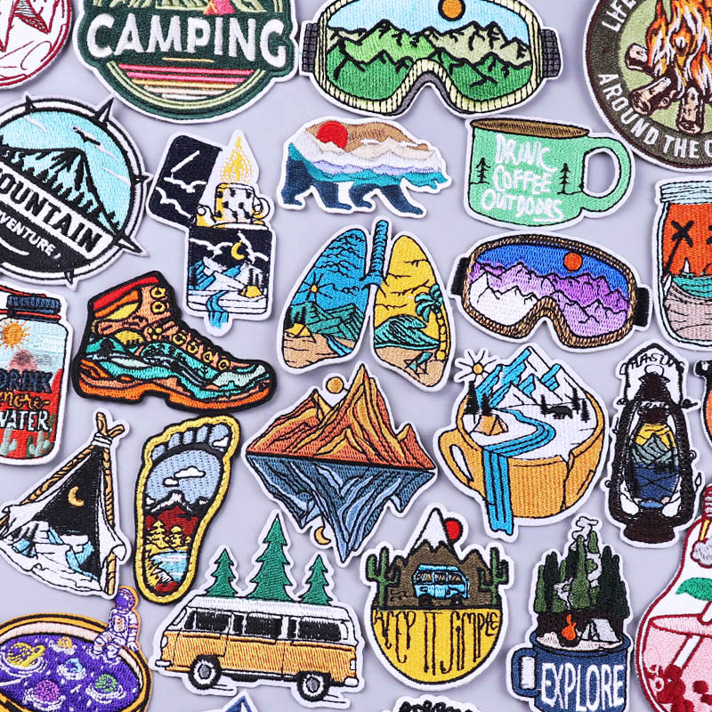 Velcro Sew On - กลางแจ้งเหล็กบนแพทช์สําหรับเสื้อผ้า Camp แพทช์ปักสําหรับเสื้อผ้า Thermoกาวแพทช์บนเสื้อผ้า Stripe เย็บบน