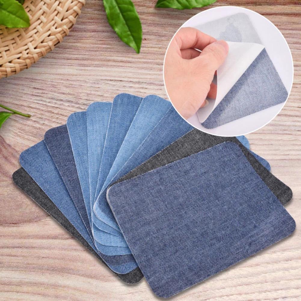 Velcro Sew On - 20 ชิ้น Denim ตัดชิ้นเหล็กบนผ้าแพทช์ DIY สี่เหลี่ยมผืนผ้า