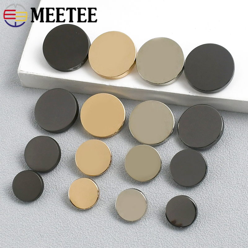 Button Hole Cutter - 10Pcs Meetee 10-28 มม.โลหะแบนรอบปุ่มสําหรับเสื้อผ้าเย็บปุ่มลงเสื้อหัวเข็มขัด DIY เสื้อแจ็คเก็ตอุปกรณ์ตกแต่ง
