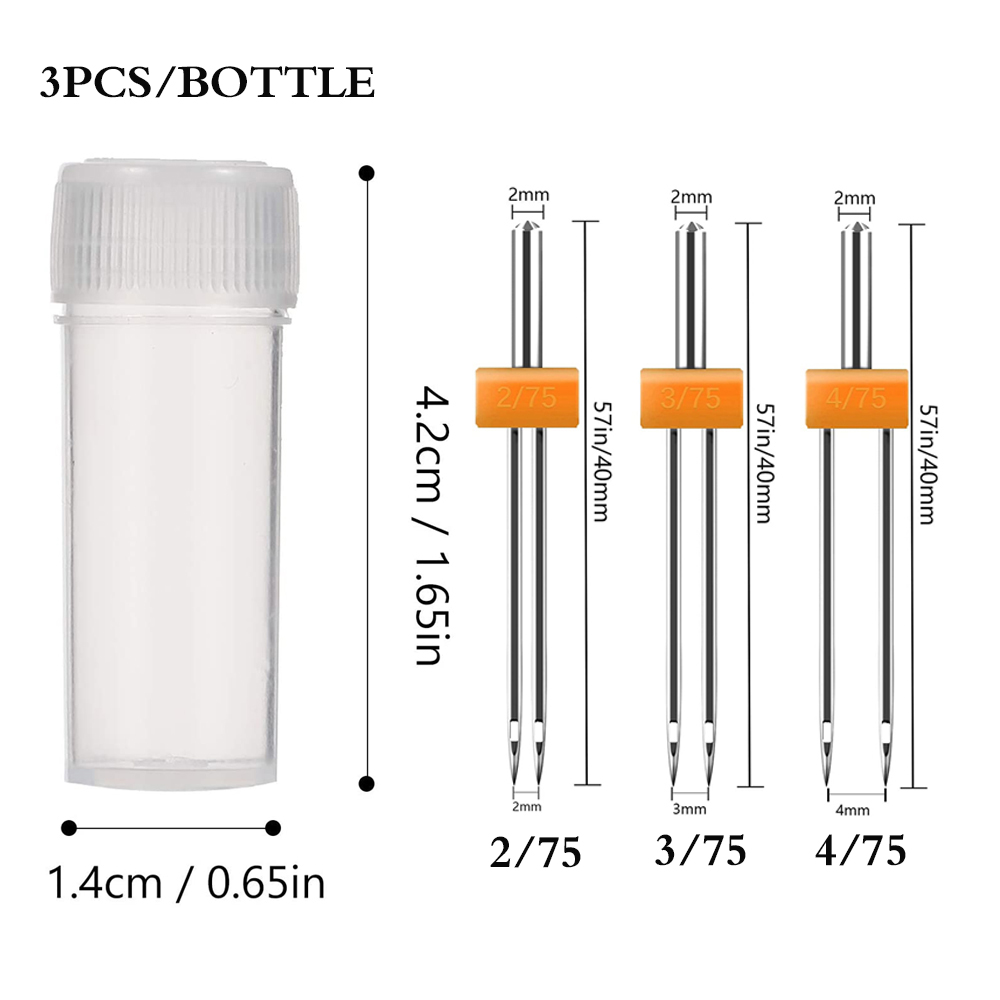 3PCS จักรเย็บผ้าเข็มคู่คู่เข็ม - Twin Needle Stretch บทวิจารณ์และราคา