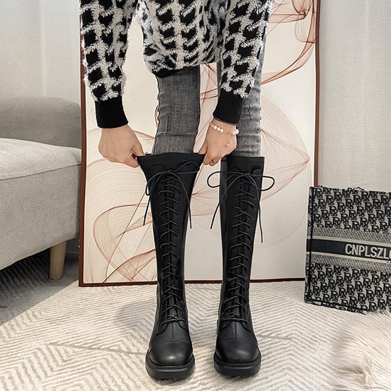 รองเท้าบูทผู้หญิงทรงสูงถึงเข่า - Sewing Fleece บทวิจารณ์และราคา