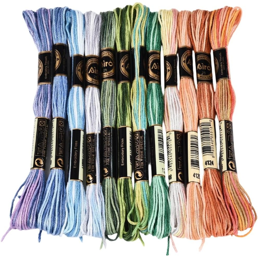 ไหมปักครอสติช 12 ม้วน 105 หลา  - Embroidery Floss Thread บทวิจารณ์และราคา