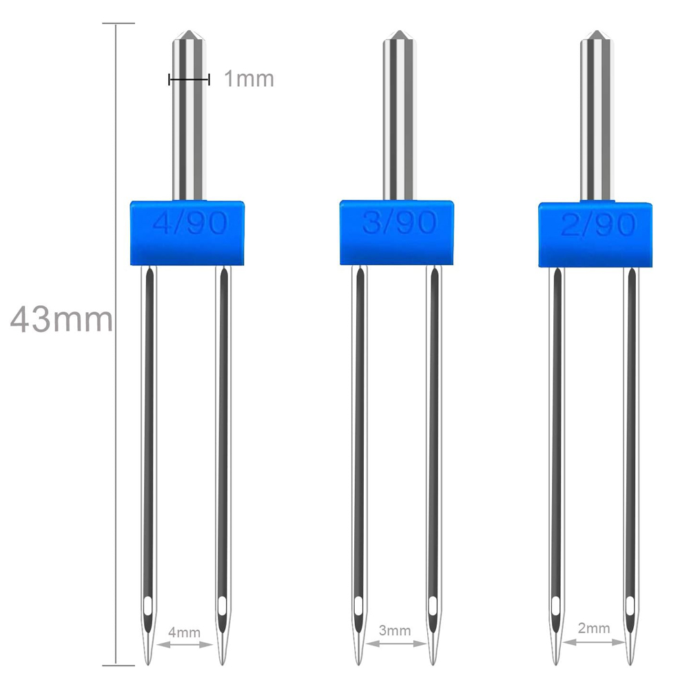 6PCS TWIN เข็มเข็มคู่ 9 Groove - Twin Needle Stretch บทวิจารณ์และราคา