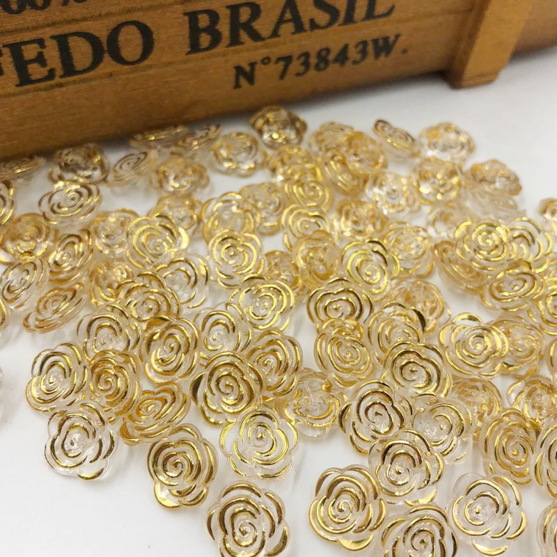 50 Pcs Gold Rose Roseดอกไม้ปุ่ - Button Hole Cutter บทวิจารณ์และราคา