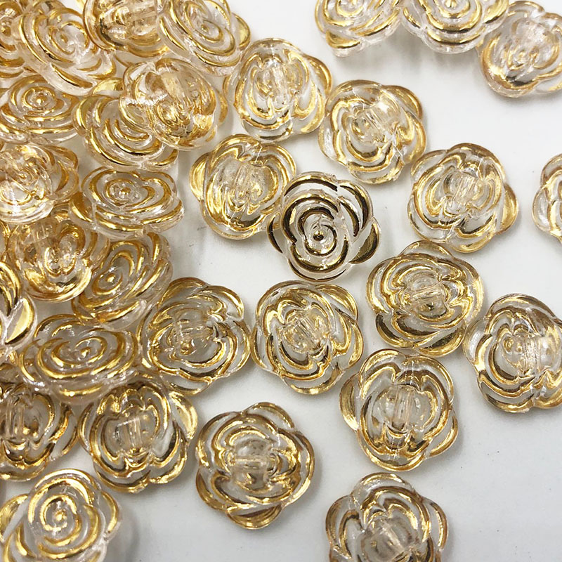 50 Pcs Gold Rose Roseดอกไม้ปุ่ - Button Hole Cutter บทวิจารณ์และราคา
