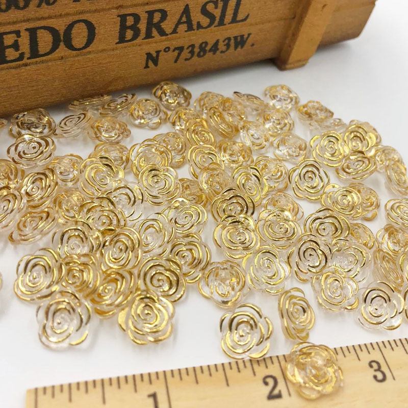 50 Pcs Gold Rose Roseดอกไม้ปุ่ - Button Hole Cutter บทวิจารณ์และราคา