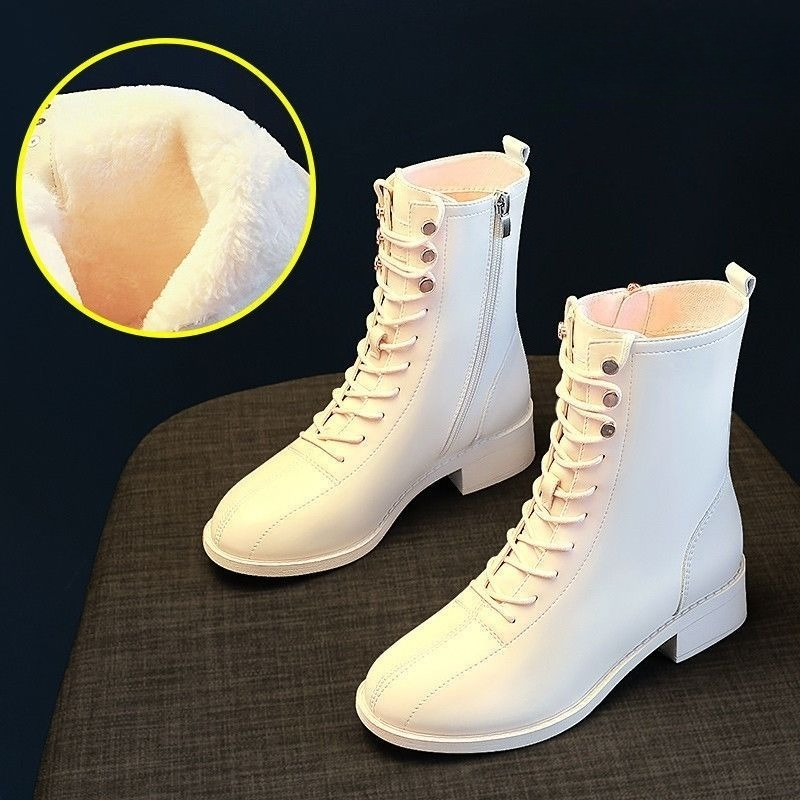 รองเท้าบูทหุ้มข้อกลางแบบผูกเชื - Sewing Fleece บทวิจารณ์และราคา