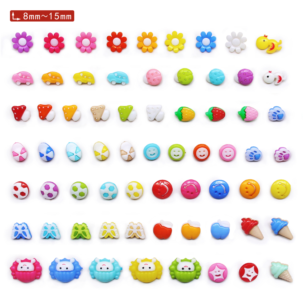 กระดุมการ์ตูนหลากสีแบบสุ่ม 50  - Button Hole Cutter บทวิจารณ์และราคา